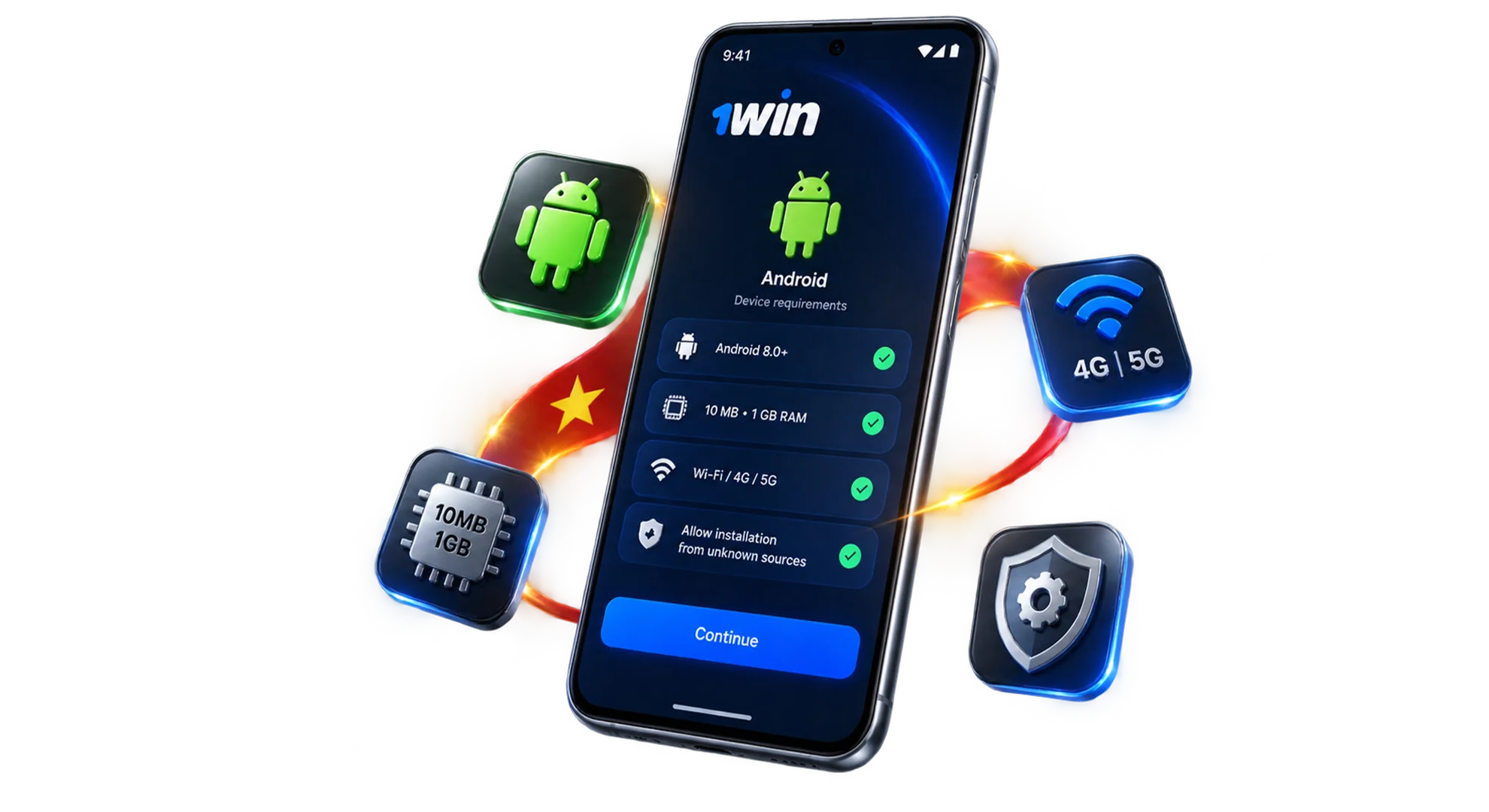 Yêu cầu hệ thống 1win cho Android